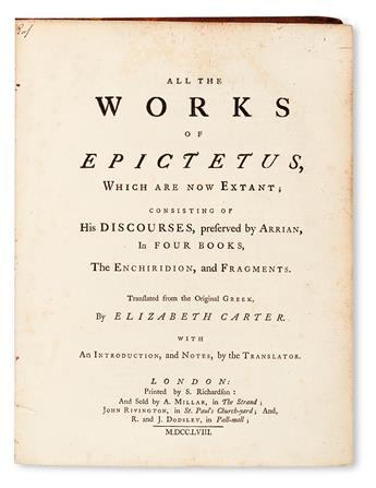 EPICTETUS. All the Works . . . Which are Now Extant.  1758